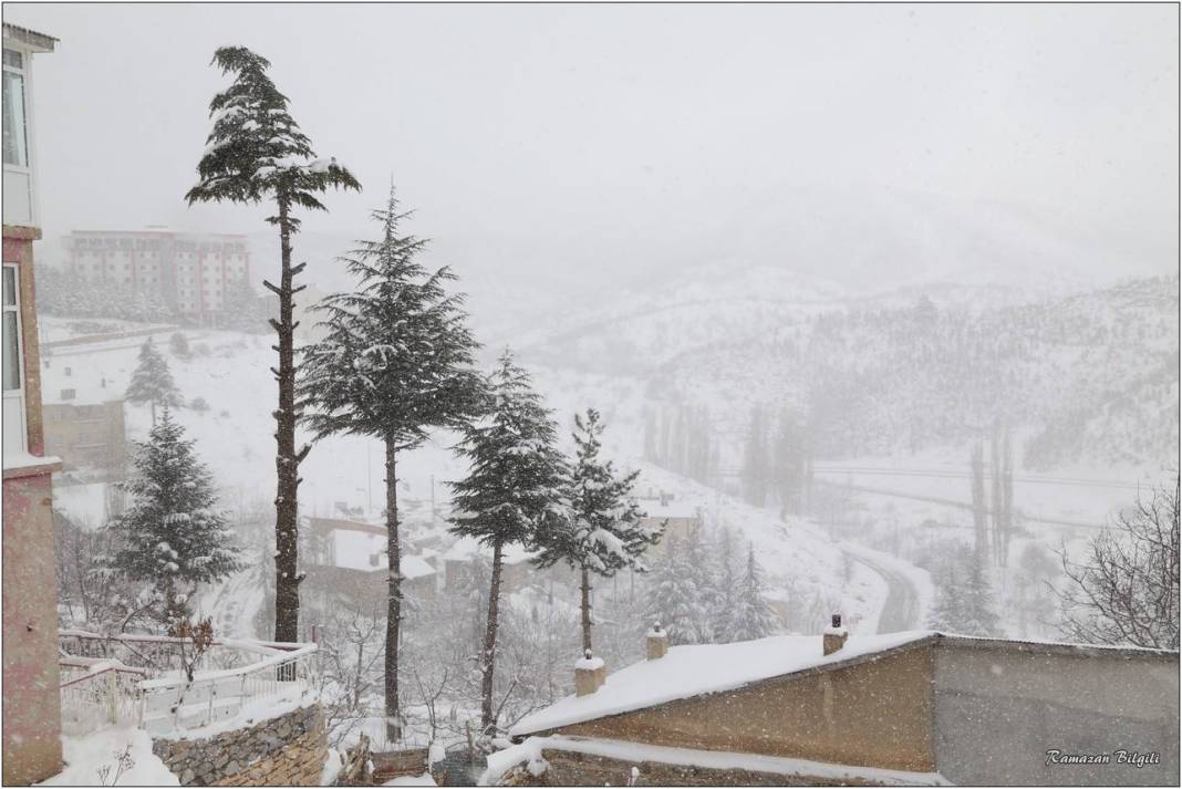 Konya’nın karla kaplı ilçesinden kartpostallık kareler 43